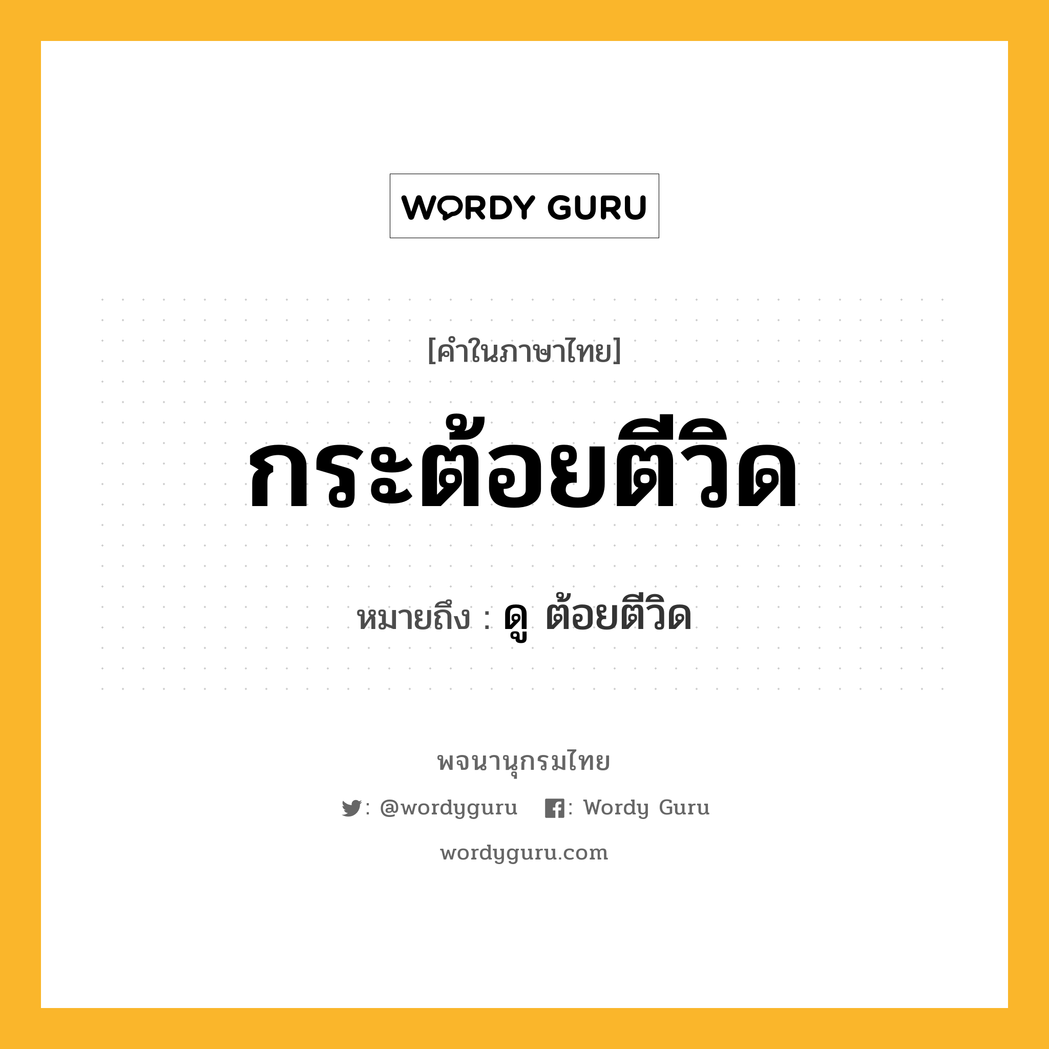 กระต้อยตีวิด ความหมาย หมายถึงอะไร?, คำในภาษาไทย กระต้อยตีวิด หมายถึง ดู ต้อยตีวิด