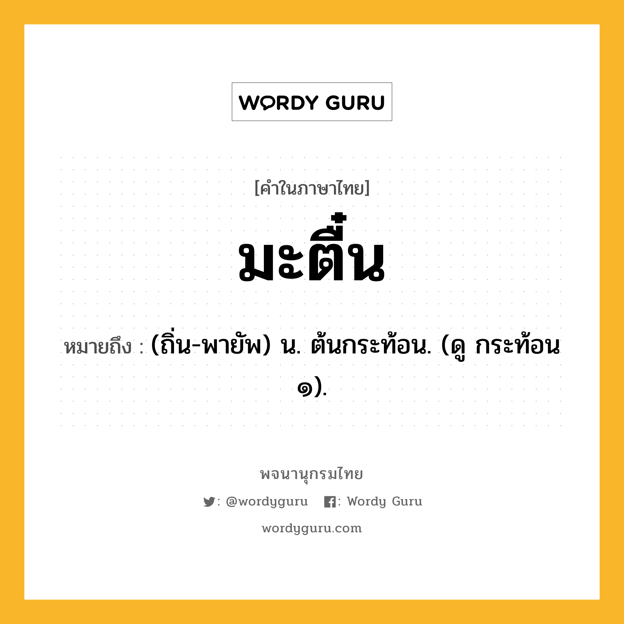 มะตื๋น ความหมาย หมายถึงอะไร?, คำในภาษาไทย มะตื๋น หมายถึง (ถิ่น-พายัพ) น. ต้นกระท้อน. (ดู กระท้อน ๑).